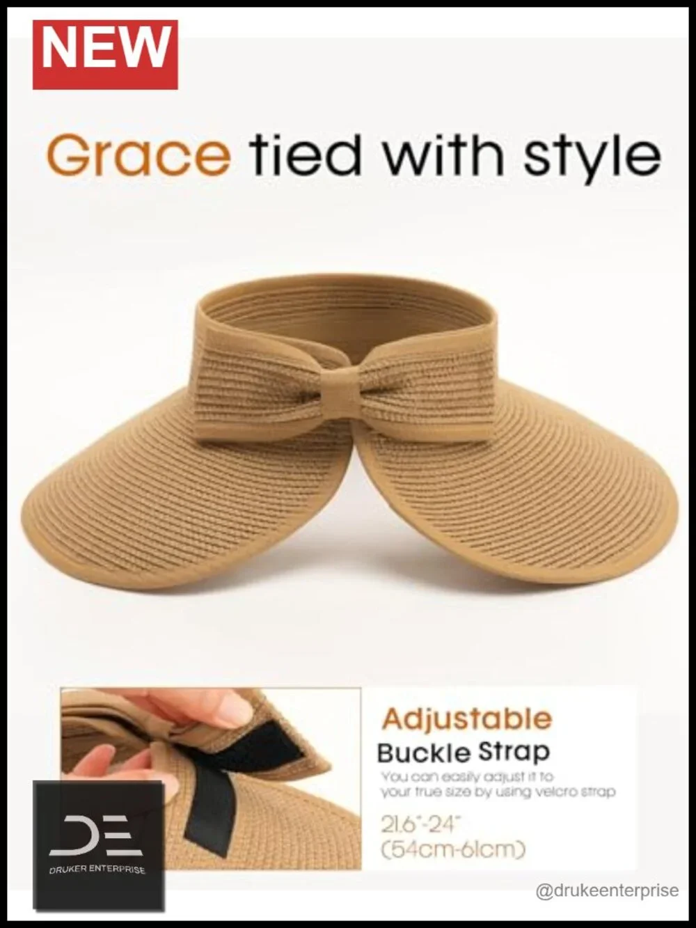Women's Sun Visor Hat UPF 80+ Packable Wide Brim Paper Straw